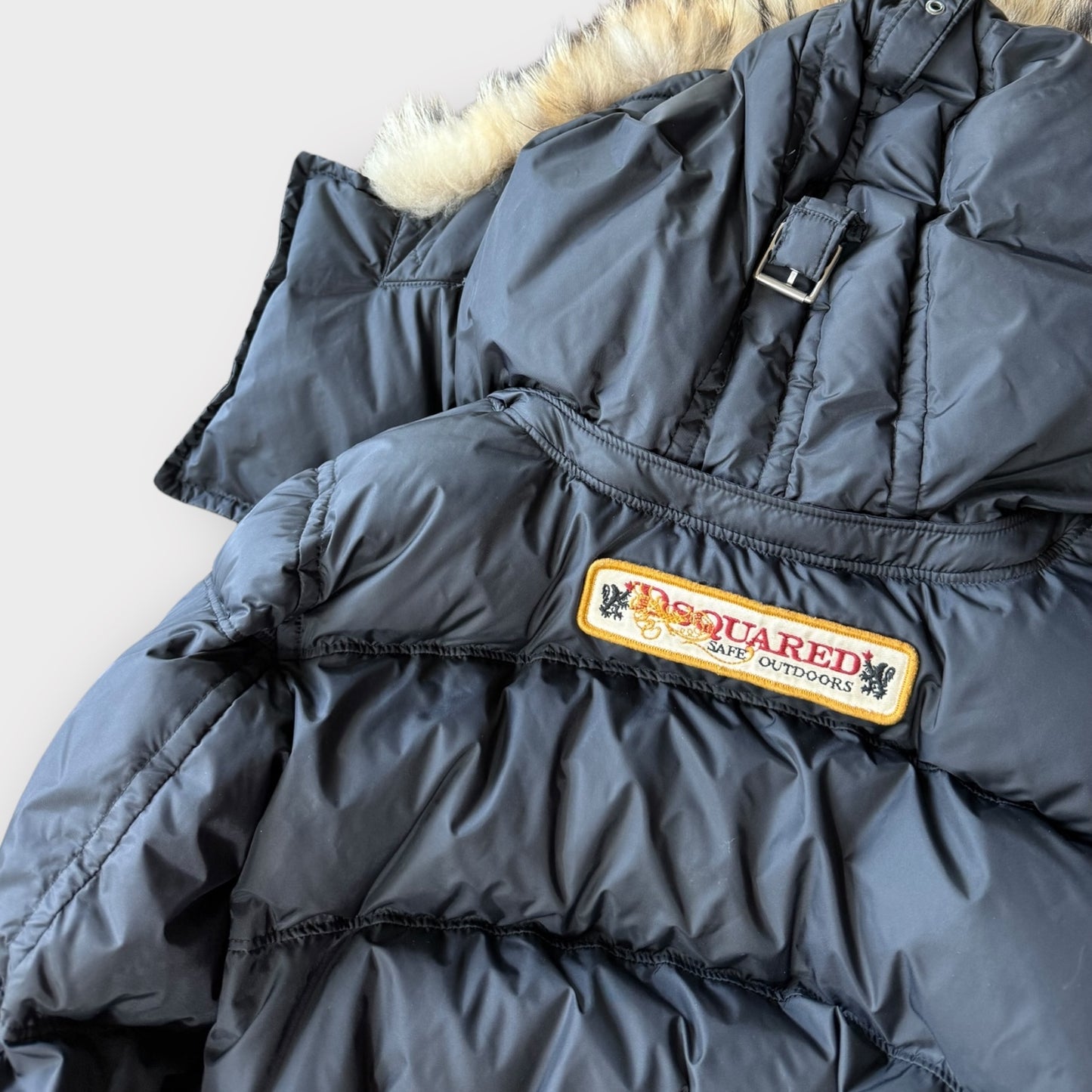 Dsquared² -Early 2000s Raccoon Fur Bomber Down Jacket
