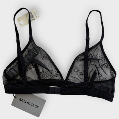 BALENCIAGA - Monogram Tulle Bra