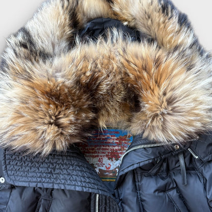 Dsquared² -Early 2000s Raccoon Fur Bomber Down Jacket