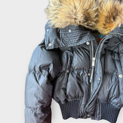 Dsquared² -Early 2000s Raccoon Fur Bomber Down Jacket