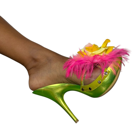 GIUSEPPE ZANOTTI - Y2K 2000s Metallic Flower Mule
