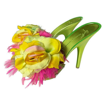 GIUSEPPE ZANOTTI - Y2K 2000s Metallic Flower Mule