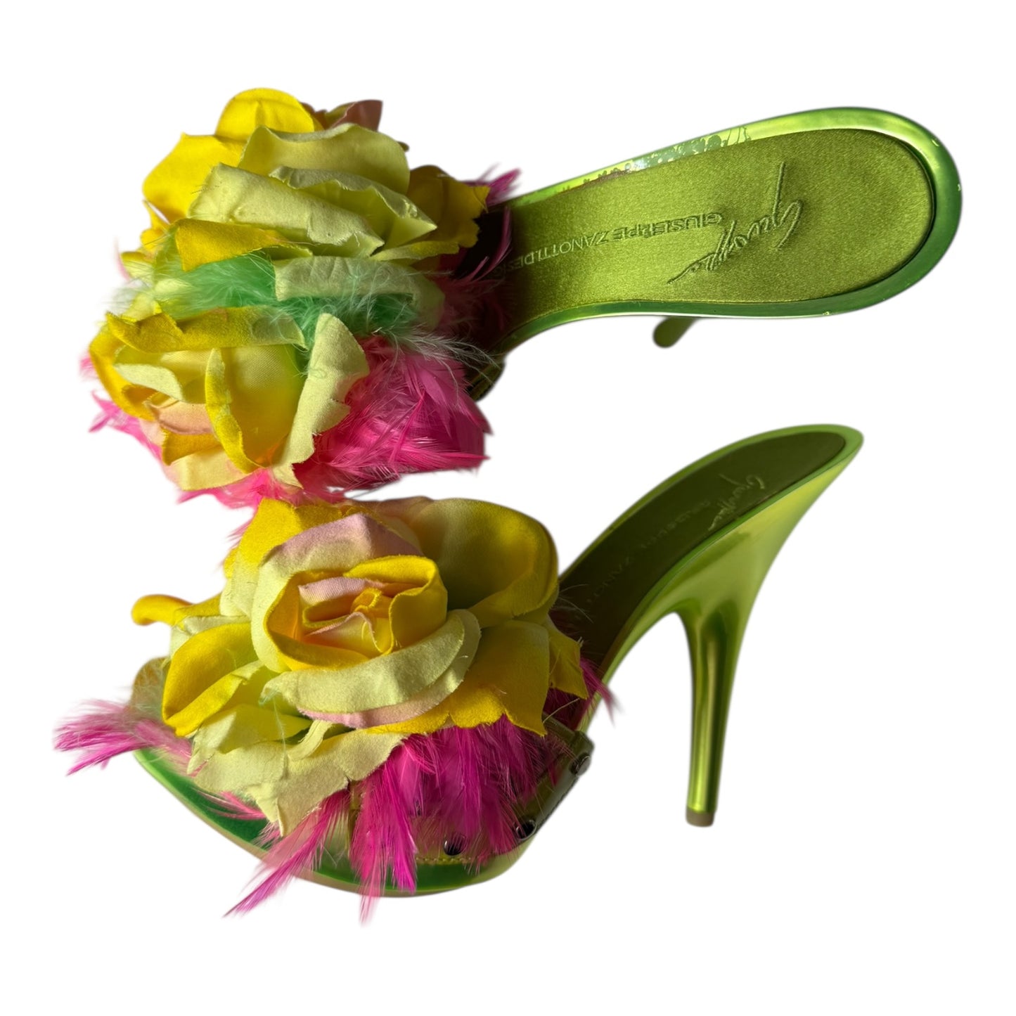 GIUSEPPE ZANOTTI - Y2K 2000s Metallic Flower Mule