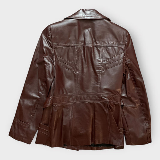VTG - 70's Burgundy Leather Jacket