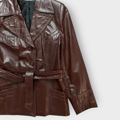 VTG - 70's Burgundy Leather Jacket