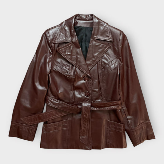 VTG - 70's Burgundy Leather Jacket