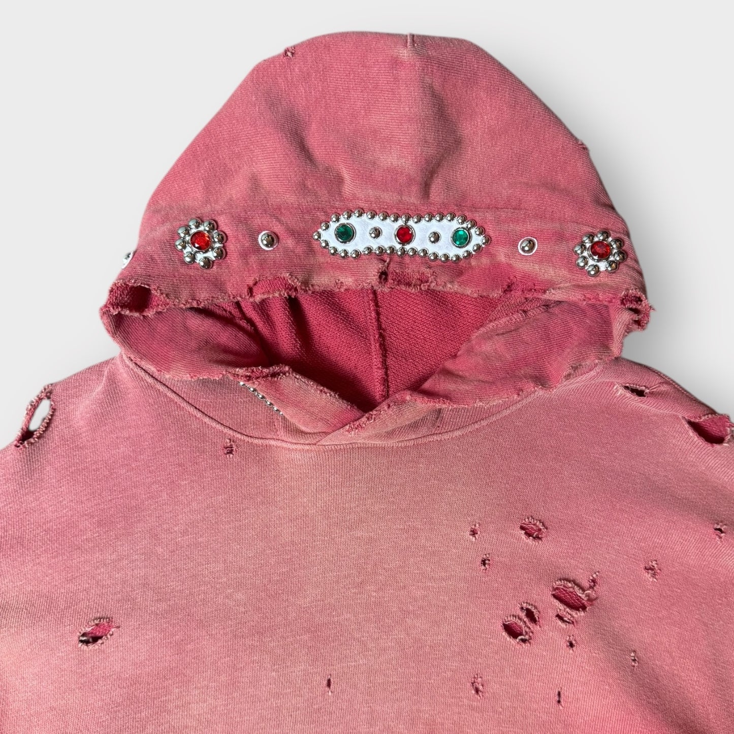 KAPITAL - SS25 Thriller Damaged Studded Hoodie