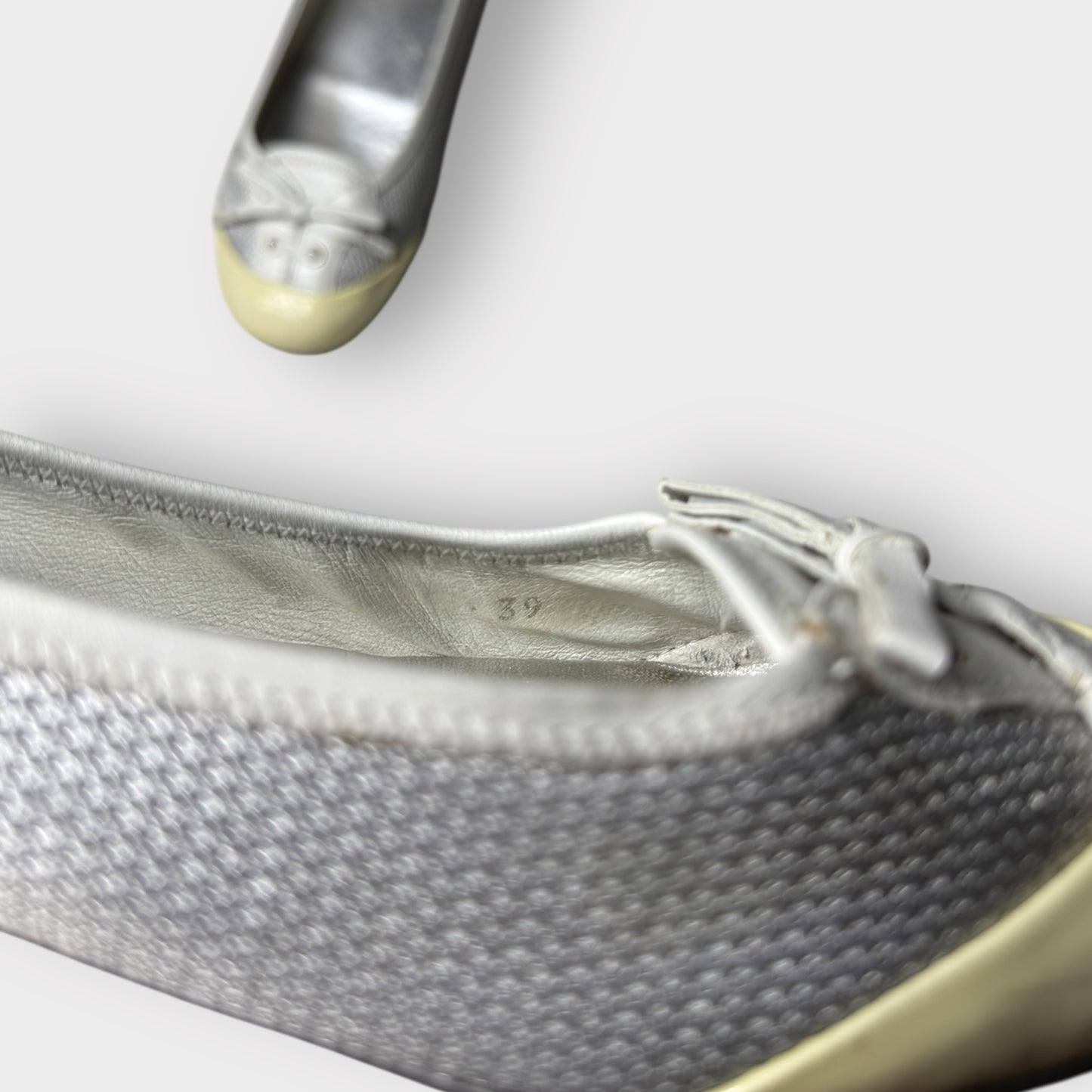 PRADA - Silver Mesh Ballet Shoes