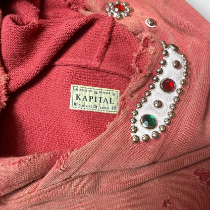 KAPITAL - SS25 Thriller Damaged Studded Hoodie