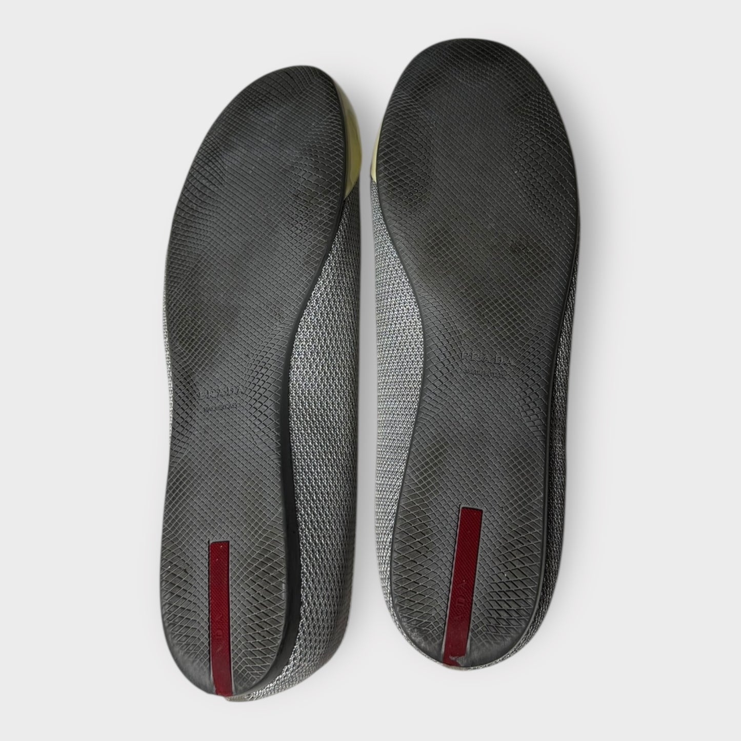 PRADA - Silver Mesh Ballet Shoes